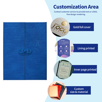 Carpeta para Certificados A4 con Nudo Chino, Estilo Chino, Logotipo Personalizado, Estampado en Relieve, Porta Diplomas, Carpeta para Certificados de Honor
