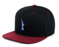 Topi Snapback Bordir Custom Pinggiran Datar Hitam & Maroon untuk Unisex, Dapat Disesuaikan, Gaya Klasik Streetwear