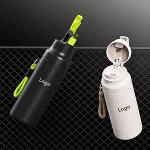 Bouteille d'eau isotherme en acier inoxydable 316 de 580 ml, double paroi, portable, avec couvercle à ouverture rapide et corde, pour voyage - Product Image 1