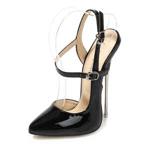 Scarpe da Donna Taglie Forti 45 46, Tacchi 16CM, Sandali di Lusso <span class=keywords><strong>con</strong></span> Cinturini, Tacchi <span class=keywords><strong>in</strong></span> Vernice, Sexy Stiletto per Pole Dance - Product Image 2