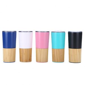 <b>Hot</b> Sales Wholesale Promotion Customized Logo 20OZ Bamboo Stainless Steel Double Wall Vacuum <b>Flask</b> Tumbler - Product Image 1