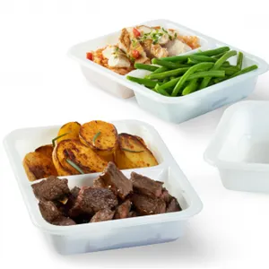 Bandeja CPET de plástico desechable para envasado de alimentos personalizados, bandeja CPET para alimentos congelados, carne de pollo, comida lista