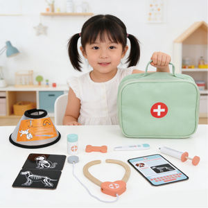 Ensemble de jouets vétérinaires en bois pour animaux de compagnie Jeu de simulation de rôle <span class=keywords><strong>Jouet</strong></span> de soins hospitaliers - Product Image 1