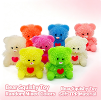 Jouet Squishy en TPR en forme de cœur d'ours pour garçons et filles - Anti-stress et éducatif, en boîte