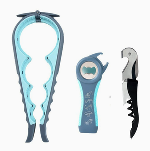 Juego de 3 abridores de frascos y botellas para manos débiles, personas mayores con artritis, abridor de latas multifunción 5 en 1 con mango antideslizante - Product Image 2