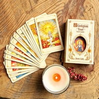 Boîte à fenêtre personnalisée OEM pour jeu de tarot en papier avec estampage doré et bordure pour jeu de divination et cadeau