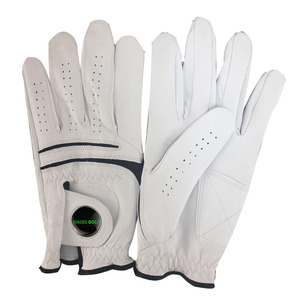 Guante de Golf Blanco de Piel de Cabretta con Marcador de Pelota con Logotipo Personalizado - Product Image 1