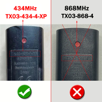SOMMER 434MHz TX03-434-4-XP porte de garage télécommande 434.42MHz porte télécommande