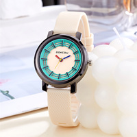 Montre Preppy 3D Color-Block - Montre unisexe pour étudiant avec cadran géométrique de luxe, vibrante et universitaire