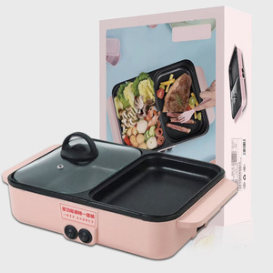 <strong>Grill</strong> with Hot Pot <strong>Electric</strong> Non-Stick Hot Pot with BBQ Separate Dual Temperature <strong>Multifunctional</strong> 2 in 1 Barbecue Hot Pot - Product Image 5