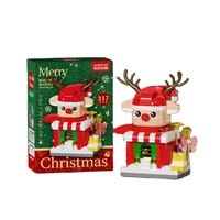Mainan Puzzle Natal Santa Snowman Lintas Batas, Blok Bangunan Pemandangan Jalan Pohon Natal