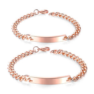 Bracelets en acier inoxydable brillant pour amoureux, bracelets vierges à graver, bracelets de <span class=keywords><strong>couple</strong></span> DIY - Product Image 5