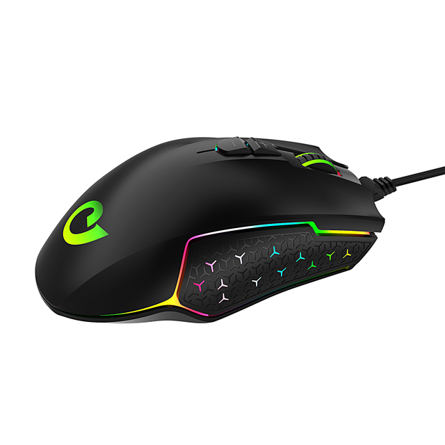 China Computer Accessories Optical Sensor Ergonomic 7color RGB Led Backlit Charging Gaming Mouse 7200dpi Trackball Portable Mice