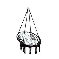 Hamac en corde de coton macramé moderne balançoire suspendue à l'intérieur et à l'extérieur pour patio, jardin, chambre et villa