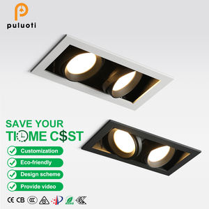 PULUOTI 273mm * 143mm * 146mm encastré <span class=keywords><strong>LED</strong></span> Downlight remplaçable AR80 COB <span class=keywords><strong>ampoule</strong></span> 24W 36W plafonniers AC110 <span class=keywords><strong>220V</strong></span> - Product Image 1