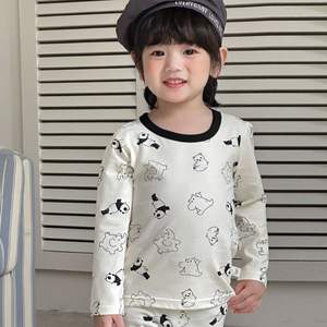 Abito di biancheria intima di cotone per bambini autunnali per <span class=keywords><strong>pigiama</strong></span> a casa per ragazzi e ragazze con disegno di <span class=keywords><strong>animali</strong></span> fantasia - Product Image 2