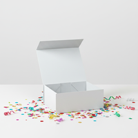 Luxe, op maat gemaakte Valentijns-sokken schoenendoosjes van gerecycled materiaal met sponsvoering, opvouwbaar, magneetsluiting, zwart