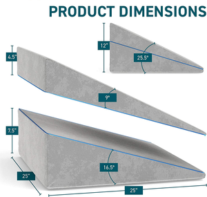 Almohada de <span class=keywords><strong>Cuña</strong></span> de Cama 3 en 1, Espuma Viscoelástica Lavable a Máquina, <span class=keywords><strong>Reflujo</strong></span> Ácido <span class=keywords><strong>para</strong></span> Dormir, Antirronquidos, Ángulo de Inclinación, Afinable - Product Image 4