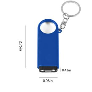 Индивидуальная печатная лупа со вспышкой, цепочка для ключей, 2 ярких белых светодиодных фонаря, удобная лупа, нажимной наконечник для включения/выключения - Product Image 2