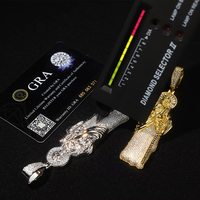 Vente chaude plaqué or San Judas pendentif nouvelles tendances pur S925 argent broche réglage Moissanite chrétien religieux jésus pendentif