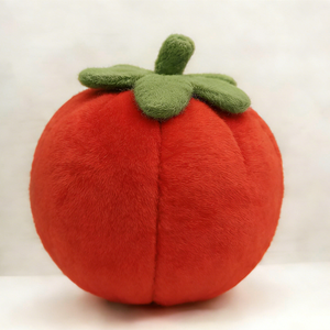 Customized Soft plush green calyx & stem on top, Fluffy short-pile red tomato <b>cuddle</b> <b>pillow</b> - Product Image 3