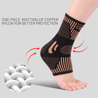 KS-3025 # Cuivre Pied de Support de Cheville Bandage Brace Cuivre Infusé De Compression Cheville Manches Plantaire Récupération