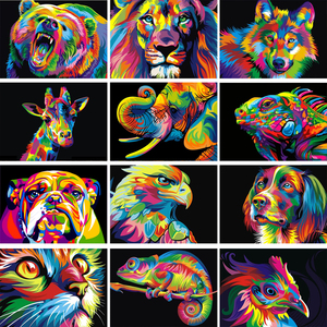 5D DIY diamante pintura cuadrado completo Color Animal León Tigre punto de cruz mosaico imagen diamantes de imitación diamante bordado Decoración - Product Image 2