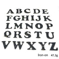 26 Patchs Lettres, Appliques Brodés Strass Bling pour Vêtements, Vestes, Chaussures, Sacs, Décoration DIY de Vêtements