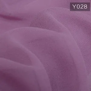 purple Great Gazar France Mosque Sari silkworm Textiles 120 Color 100% Pure Silk georgette chiffon Fabric for Lady Clothes