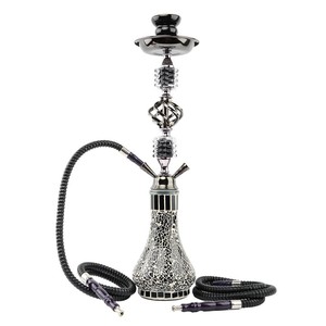 Nouveau modèle Narguilé noir à 2 tuyaux Shisha Vente en gros Narguilé Shisha en alliage d'aluminium Ensemble <span class=keywords><strong>Chicha</strong></span> Complet Mini Narguilé - Product Image 5