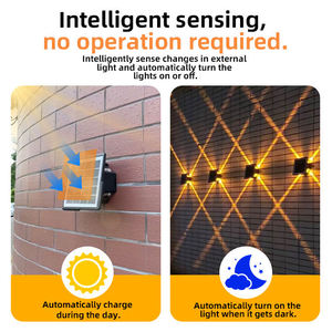 Appliques murales solaires LED étanches pour jardin et cour, éclairage <span class=keywords><strong>ext</strong></span>érieur haut et bas, lampes solaires <span class=keywords><strong>ext</strong></span>érieures pour clôture et mur - Product Image 4