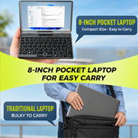 Mini Laptop Portátil de 8 Pulgadas, Intel N95, RAM 12GB LPDDR5, SSD de 512GB, Pantalla Táctil Giratoria de 360°, PC de Bolsillo Metálico, WiFi 6, Windows 11, Nuevo
