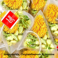 Thé floral parfumé naturel, sachet de thé triangulaire à la chrysanthème, au jasmin et au chèvrefeuille, boisson saine aux herbes sans additifs, en vrac