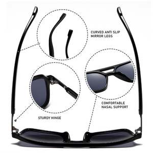 Lunettes de soleil pilote vintage 2025 personnalisées avec logo, grande monture, pour hommes et femmes, protection UV400, double pont, forme carrée - Product Image 5