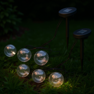 Ensemble de lampes solaires de jardin, 6 pièces, diamètre 3,7 pouces, éclairage extérieur LED en plastique avec énergie solaire, étanche IP65 - Product Image 2