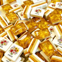 Jeu de Mahjong américain orné de pierres précieuses, tuiles en acrylique à facettes 4 couches avec impression UV pour l'échecs, les cartes et le divertissement