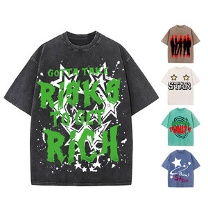 <span class=keywords><strong>T</strong></span>-Shirt Vintage con Logo Personalizzato, Effetto Lavaggio Acido, Cotone Pesante, Oversize, 100% Cotone per Uomo - Product Image 4
