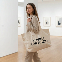 Sac en toile minimaliste avec logo personnalisé imprimé, léger, grande capacité, pour cadeaux d'entreprise, souvenirs et événements promotionnels