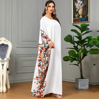3422 élégant mode ample grande taille robe moyen-orient musulman manches chauve-souris transfrontalier jaune pour l'été Abaya