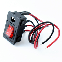 Connecteur CC 2-en-1 5,5x2,5/2,1 mm avec interrupteur LED 12V et prise d'alimentation CC LN-06