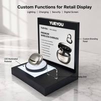 Expositor LED Iluminado para Auriculares TWS, Panel Personalizado con Marca, Soporte de Demostración para Auriculares Inalámbricos