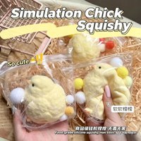 Jouet Squishy QY très populaire : Poussin Jaune Anti-stress Doux et Moelleux, Idéal pour Enfants et Adultes