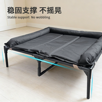 Lit pour chien surélevé à trois côtés avec surmatelas, grand lit de repos rafraîchissant pour chien, hamac avec côtés amovibles et lavables