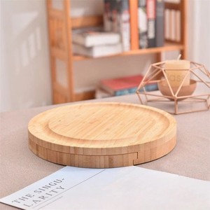 Ensemble de planches à découper en bambou To Zhen 25x25x3.5cm avec couverts, planche à fromage pour usage domestique - Product Image 2