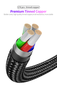 3,0 Tipo-C <span class=keywords><strong>a</strong></span> Tipo-C Cable trenzado de nailon 60W Cable de datos de carga rápida para impresora Computadora Escáner de código de barras Función 5A - Product Image 5