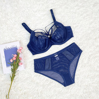Ensemble soutien-gorge et culotte grande taille pour femmes - Soutien-gorge à couverture complète, bonnets de la D à la L, maintien maximal, sans armatures, respirant, maille confortable, anti-affaissement