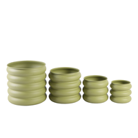 Set 3 Pot & Planter Taman Modern dari Logam dengan Lapisan Powder Coating Ramah Lingkungan untuk Dekorasi Dalam & Luar Ruangan untuk Rumah & Taman