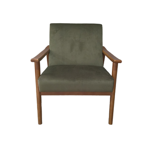 Moderno stile americano in velluto con schienale ad ala sedia con struttura in legno massello <span class=keywords><strong>poltrona</strong></span> per soggiorno camera da letto da pranzo - Product Image 4