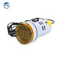 Thermomètre numérique LED LVBO 22 mm avec indicateur lumineux, sonde NTC, pour armoire industrielle, AC 24-500V, IP65, 2% de précision