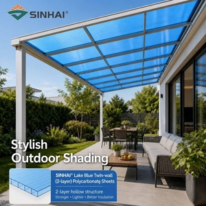 Auvent pare-soleil résistant à la chaleur, couverture de <span class=keywords><strong>pergola</strong></span>, matériau de construction léger, plaque en polycarbonate creuse - Product Image 1